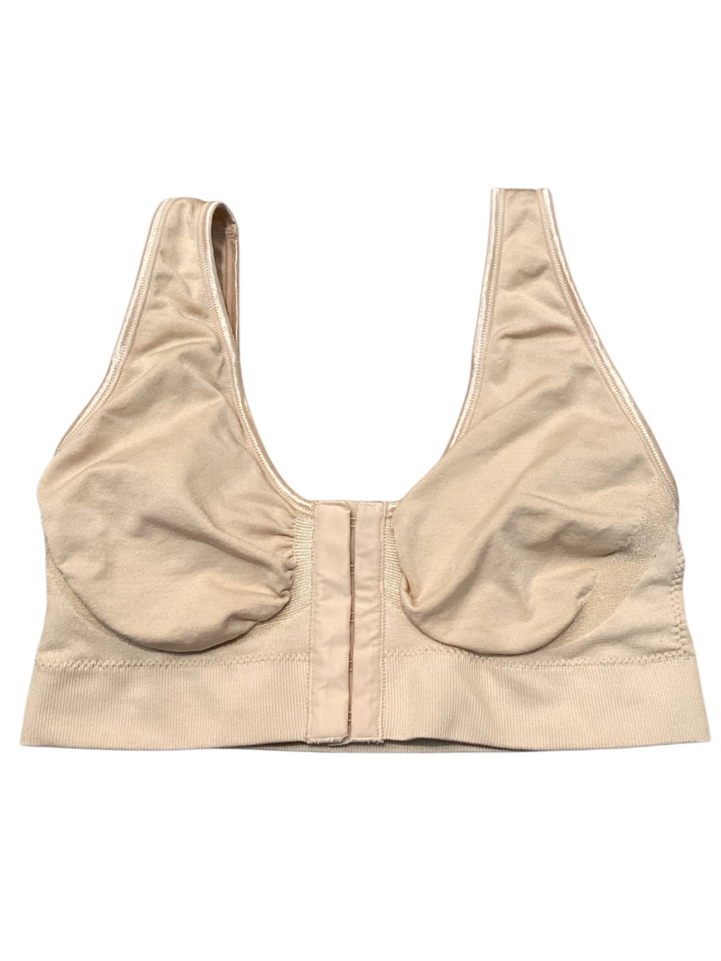Miracle Bamboo Bra 2xl Nude Color Front Closure Wireless Comfort